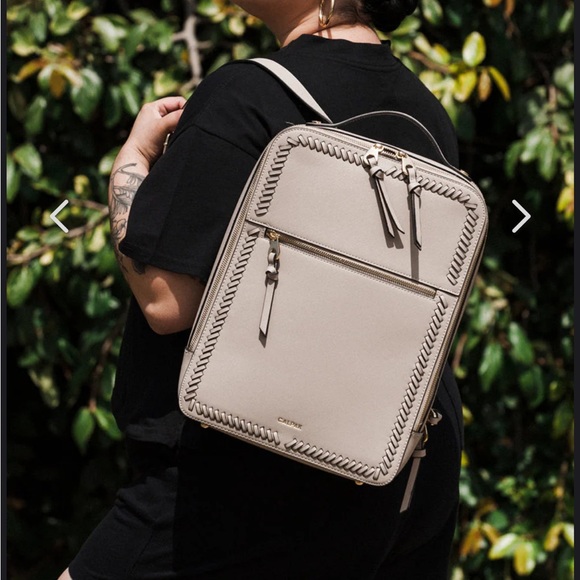 Calpak Kaya 15 inch Laptop Backpack in Stone - Picture 5 of 7